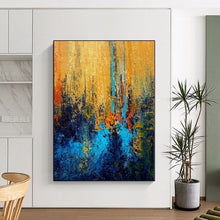 Load image into Gallery viewer, Hand - painted Massive Vibrant Urban Abstract Landscape Acrylic Art for Lively Living Rooms LargeART0027