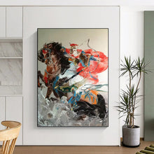 Load image into Gallery viewer, “Chinese Warrior on Horseback” - Oriental Figure Art on Canvas DKH1589