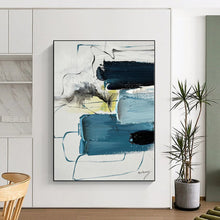 Load image into Gallery viewer, Large - Scale Blue Abstract Art for Modern Living Room & Coastal Office LargeART0484