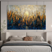 Load image into Gallery viewer, Golden Cityscape Large - scale acrylic painting DLZ172
