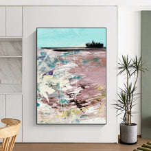 Load image into Gallery viewer, Abstract Coastal Reverie – Turquoise, Pink, Purple, and Green Seaside Abstract DTP198