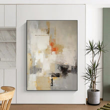 Load image into Gallery viewer, Neutral - Orange Abstract Patches Art for Sunny Breakfast Nook & Creative Studio LargeART0870