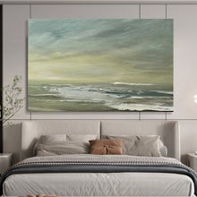 Load image into Gallery viewer, Subtle Sea and Sky in Muted Greens Abstract acrylic painting DLZ027