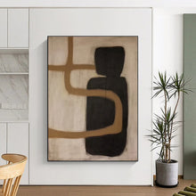 Load image into Gallery viewer, Black and Brown Curves Acrylic Art - Great for Hallway & Studio Decoration LargeART0536