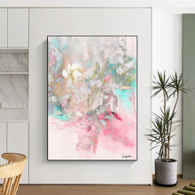 Load image into Gallery viewer, “Soft Floral Dream” - Pastel - Hued Flower Bouquet Art, Abstract Painting on Canvas DKH1084