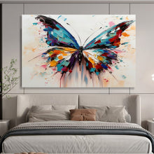 Load image into Gallery viewer, Hand - Painted Colorful Butterfly Impasto Acrylic Art for Vibrant Kid’s Room LargeART1642