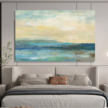 Load image into Gallery viewer, Soft Blue And Green Coastal Abstract Painting On Canvas DKH435