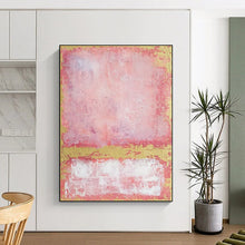 Load image into Gallery viewer, Pink & Gold Abstract Art, Great for Feminine Boutique & Romantic Bedroom LargeART2325