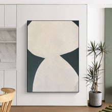Load image into Gallery viewer, “White Hourglass” - Monochromatic Abstract Shape Art, Abstract Painting on Canvas DKH1081