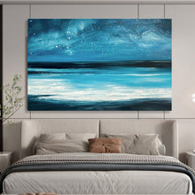 Load image into Gallery viewer, Deep Blue Starry Sea Abstract Art for Beach House & Meditation Space DKH104