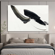 Load image into Gallery viewer, Black - White Swirl “Dynamic Abstract” Painting on Canvas, Energetic Modern Art DKH910