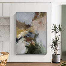 Load image into Gallery viewer, “Earth - Toned Abstract Fusion” Abstract Painting on Canvas, Modern Lounge Decor DKH1004