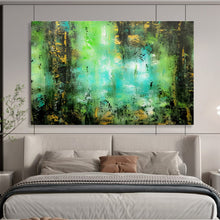 Load image into Gallery viewer, “Lush Green Glow” Abstract Forest Painting on Canvas, Nature - Inspired Art DKH921