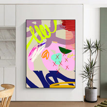 Load image into Gallery viewer, Playful Colorful Abstract Painting, Perfect for Creative Kids’ Room & Lively Office Breakroom LargeART1842