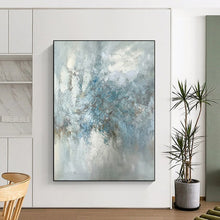 Load image into Gallery viewer, Enormous Light Blue Abstract Bloom Acrylic for Elegant Dining Room LargeART0297