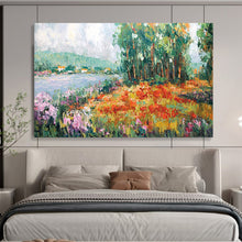 Load image into Gallery viewer, “Lakeside Flower Field” - Colorful Landscape Abstract Acrylic, Great for Garden Room and Sunroom DLZ228