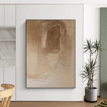Load image into Gallery viewer, “Abstract Brown Sketch” - Minimalist Line Art on Canvas DKH1659