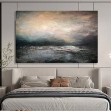 Load image into Gallery viewer, Moody Seascape Painting on Canvas - “Atmospheric Ocean” DKH769