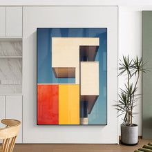 Load image into Gallery viewer, Modern Abstract Painting, Color - Blocked Architectural Art for Office & Urban - Style Living Room LargeART2173