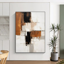 Load image into Gallery viewer, Brown - Black - White Geometry Art for Modern Office & Minimalist Home LargeART0836