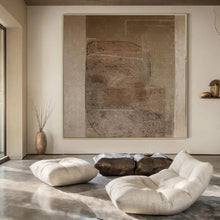 Load image into Gallery viewer, Textured Brown Abstract Canvas Painting, Suited for Rustic Café & Industrial - Chic Hallway LargeART1286