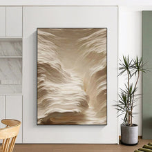 Load image into Gallery viewer, “Textured Beige Waves” - Abstract Acrylic with 3D Effect DTP023