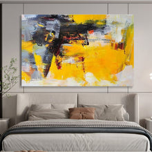 Load image into Gallery viewer, Bold Yellow Abstract Painting On Canvas DKH429