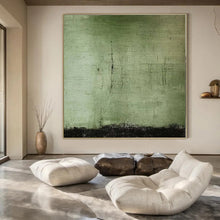 Load image into Gallery viewer, Large - Scale Hand - painted Green Textured Abstract Art for Nature - Inspired Studies LargeART0154