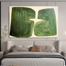 Load image into Gallery viewer, Green - Shaped Abstract Painting on Canvas - “Organic Harmony” DKH620