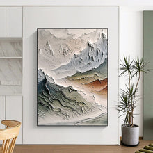 Load image into Gallery viewer, “Textured Mountain Landscape in Grays” Abstract Nature - Inspired Painting on Canvas, Dramatic Decor DKH981