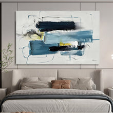 Load image into Gallery viewer, Blue & Black Abstract - Modern Living Room Art LargeART1561