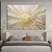 Load image into Gallery viewer, Golden Burst Hand-Painted Abstract Acrylic Art for Living Room Ceiling Accent LargeART1615