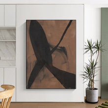 Load image into Gallery viewer, Enormous Brown Background Abstract Acrylic for Warm - Toned Study LargeART0267