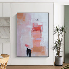 Load image into Gallery viewer, Oversized Hand - painted Soft Pink and Coral Abstraction Acrylic Art for Feminine - Inspired Boudoirs LargeART0221