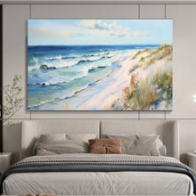 Load image into Gallery viewer, Hand - painted Coastal Beach Scene Acrylic Art for Nautical - Themed Dining Rooms LargeART1697