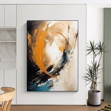Load image into Gallery viewer, Orange - Blue Swirl Dynamics Art for Game Room & Modern Office LargeART0829