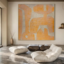 Load image into Gallery viewer, Orange - Beige Organic Abstract Acrylic Art, Fit for Kitchen Breakfast Nook & Sunroom LargeART0988