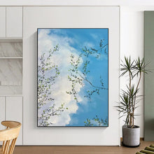 Load image into Gallery viewer, Blue Sky & Green Branches Abstract, Ideal for Light - Filled Breakfast Nook & Nature - Inspired Home Office LargeART1986