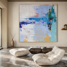 Load image into Gallery viewer, Blue - Toned Abstract Composition Painting, Suited for Coastal Living Room & Serene Reading Nook LargeART1386