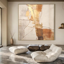 Load image into Gallery viewer, Cracked Gold Abstraction Acrylic Art, Great for Industrial - Chic Home & Gallery Wall LargeART1052