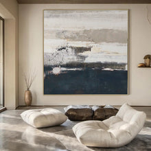 Load image into Gallery viewer, Grey - Blue Layered Abstract Acrylic Art, Ideal for Home Office & Living Room Corners LargeART0984