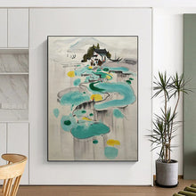 Load image into Gallery viewer, “Ink - Inspired Abstract Landscape” - Oriental - Style Art on Canvas DKH1584