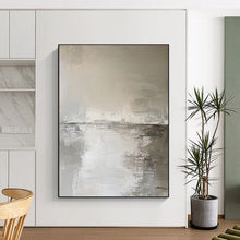 Load image into Gallery viewer, Gray & White Abstract Landscape Painting, Ideal for Minimalist Bedroom & Serene Office LargeART2083
