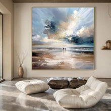Load image into Gallery viewer, Beach Scene Abstract Painting, Perfect for Coastal Home Bedroom & Relaxing Spa LargeART1329