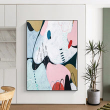 Load image into Gallery viewer, Pastel - Colored Abstract Shapes Art - Perfect for Bohemian Bedroom & Café Lounge LargeART2384