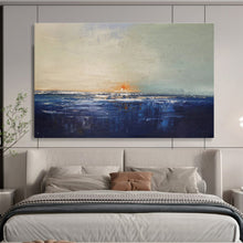 Load image into Gallery viewer, Muted Tones Coastal Sunset Abstract Painting on Canvas - “Subtle Dusk” DKH650