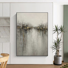 Load image into Gallery viewer, Gray & Gold Abstract Landscape, Perfect for Modern Living Room & Sophisticated Entryway LargeART1970