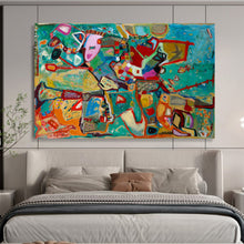 Load image into Gallery viewer, Hand - painted Vibrant Abstract Composition Acrylic Art for Creative Studio Spaces LargeART1679