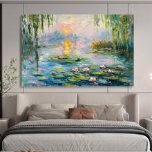 Load image into Gallery viewer, Water Lily Serenity Large - Scale Hand - painted Abstract Acrylic Art DLZ194