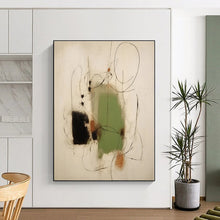 Load image into Gallery viewer, Large - Scale Green - Black Abstract Art for Nature - Inspired Office & Modern Lounge LargeART0518